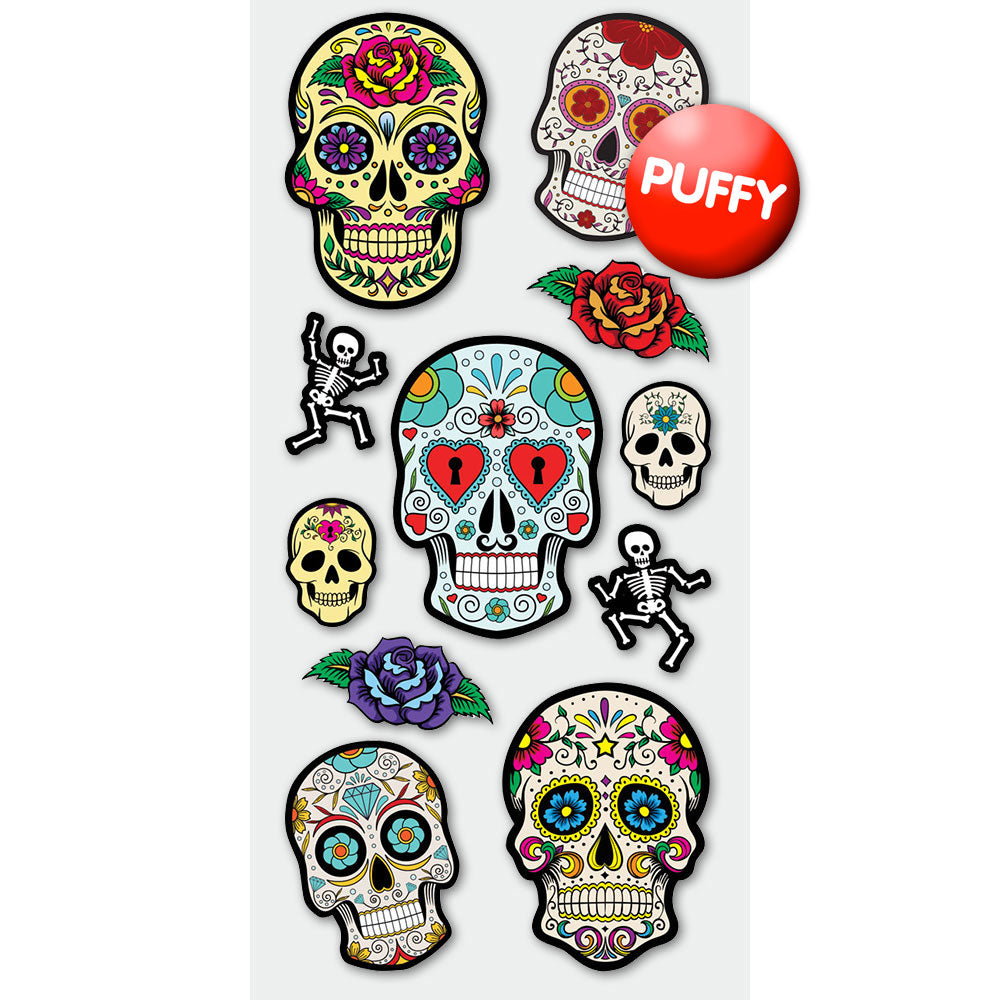 Sugar Skulls Puffy Stickers