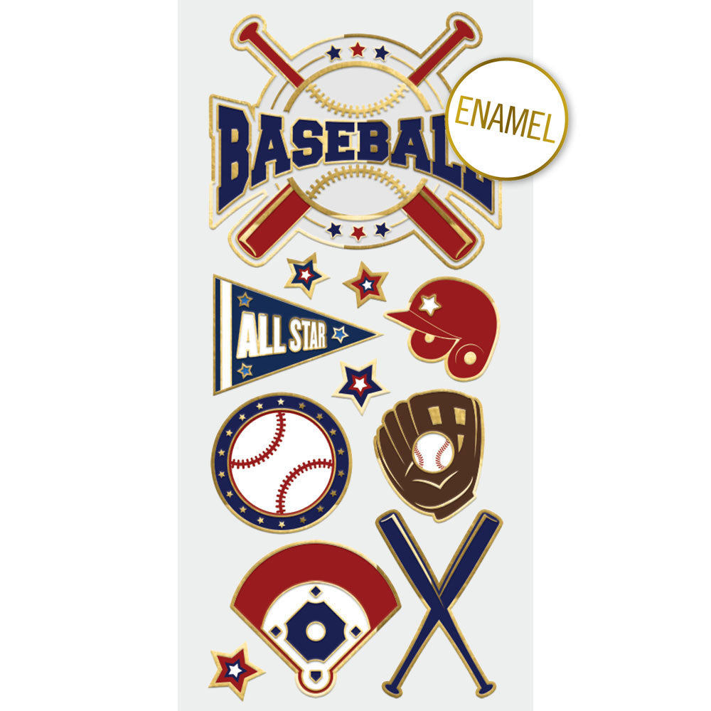 Baseball Faux Enamel Stickers