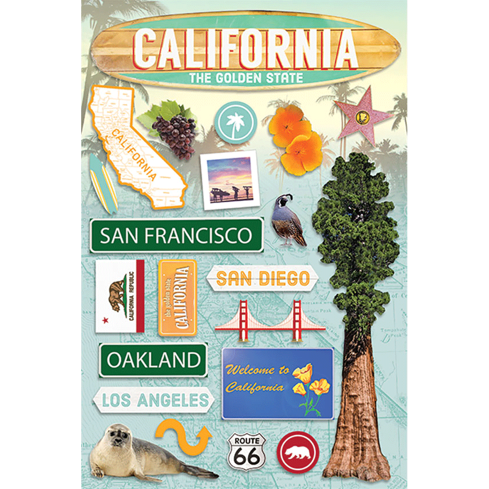 California Dimensional Stickers