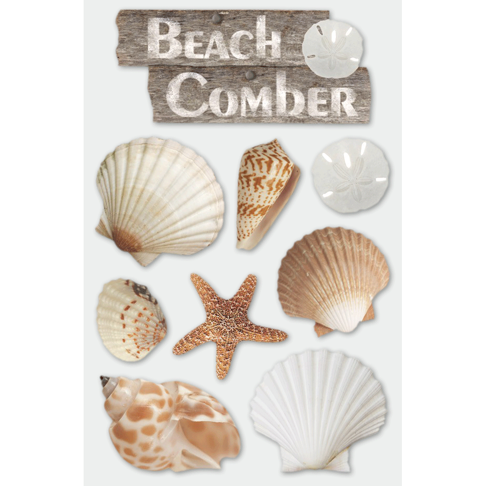 Beach Comber 3-D Stickers
