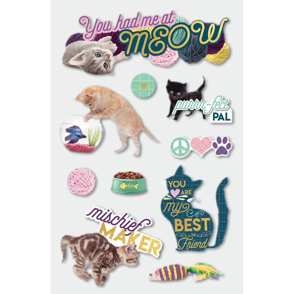 You Had Me at Meow 3-D Stickers