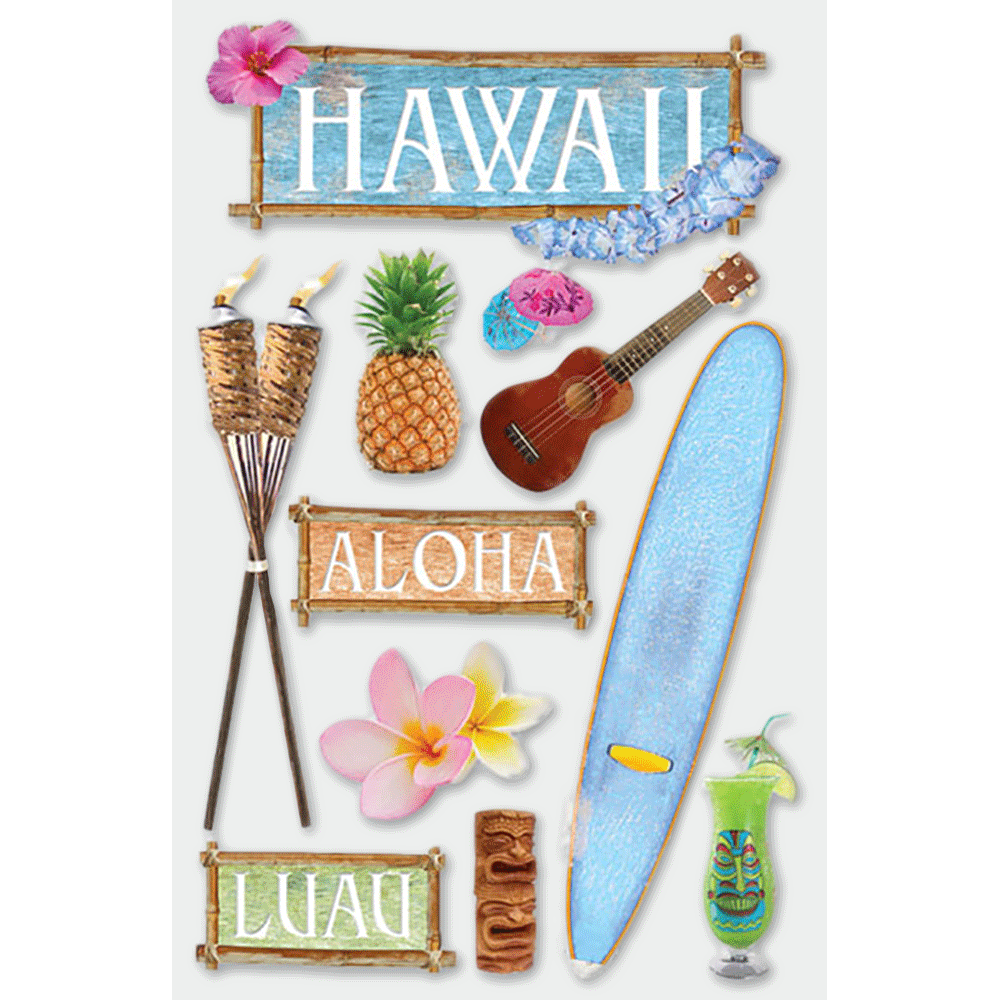 Hawaii 3-D Stickers