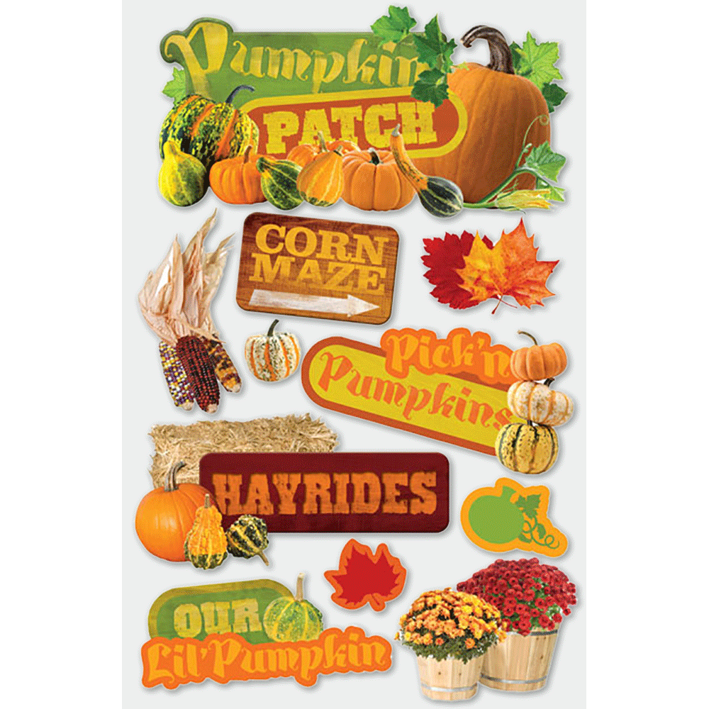 Pumpkin Patch 3-D Stickers