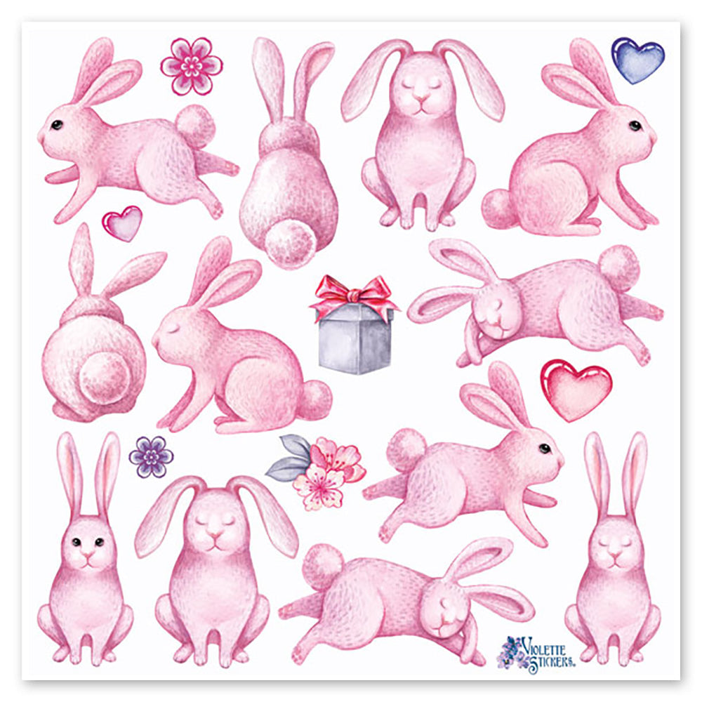Pink Bunnies Stickers โ Sticker Planet