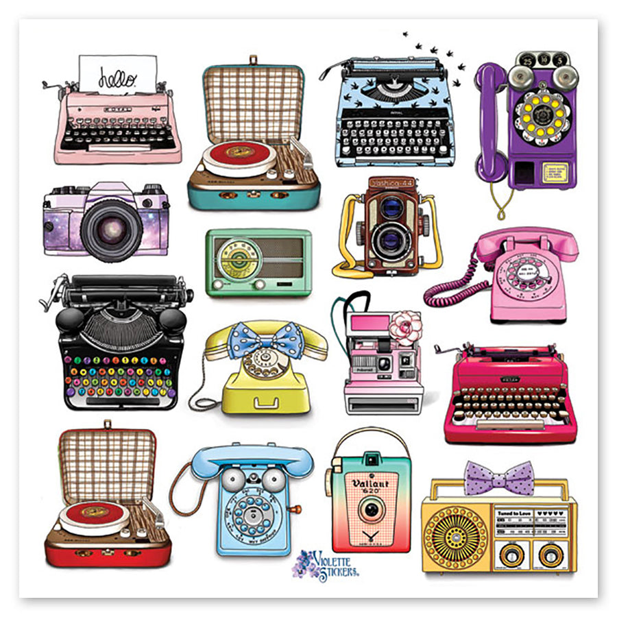 Retro Stickers, Typewriters, Cassette Tapes | Sticker Planet