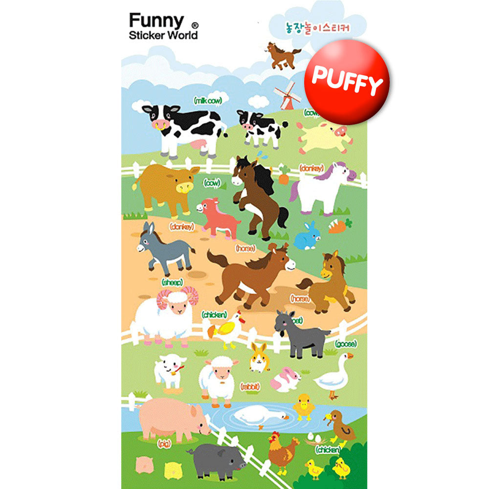 Farm Puffy Stickers