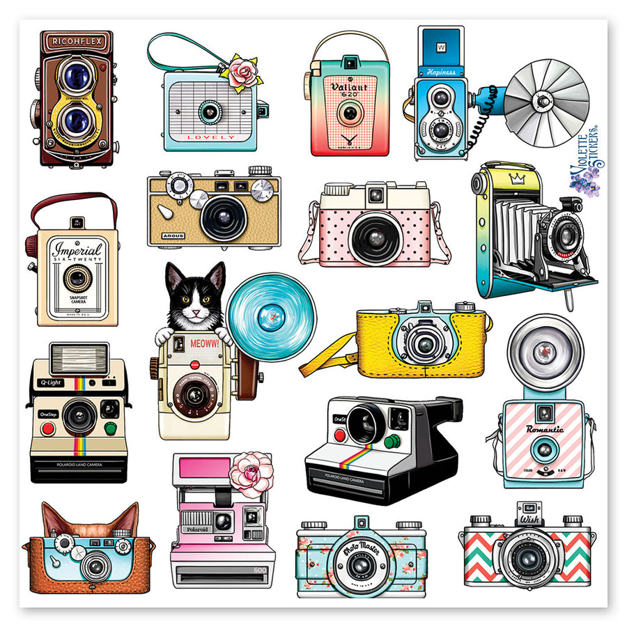 Retro Mini Sticker Retro Stickers, Typewriters, Cassette Tapes | Sticker Planet