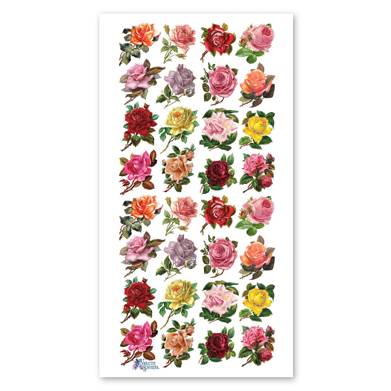 Mini Multi-color Roses Stickers – Sticker Planet