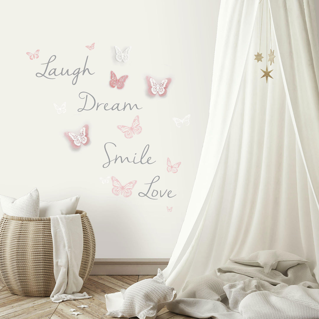 Butterfly Dream Wall Decals (With 3-D Embellishments)