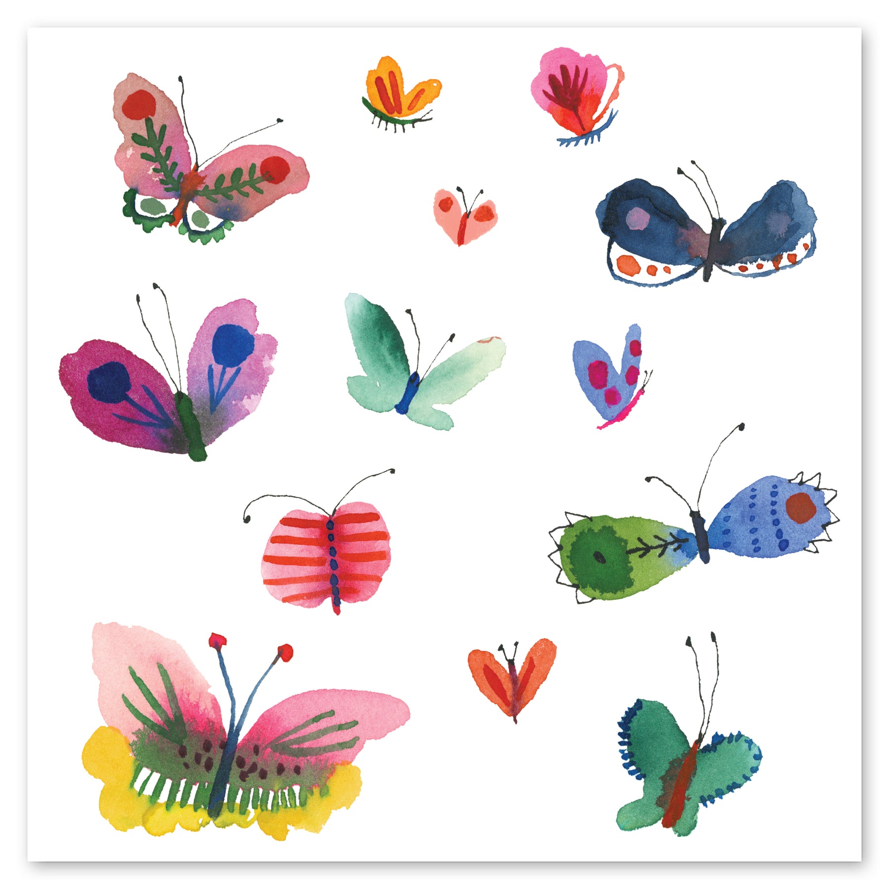 Set of 32 BUTTERFLY Vinyl Decal Stickers - Butterflies Insects - 20 COLOR  OPTIONS - Minglewood Trading