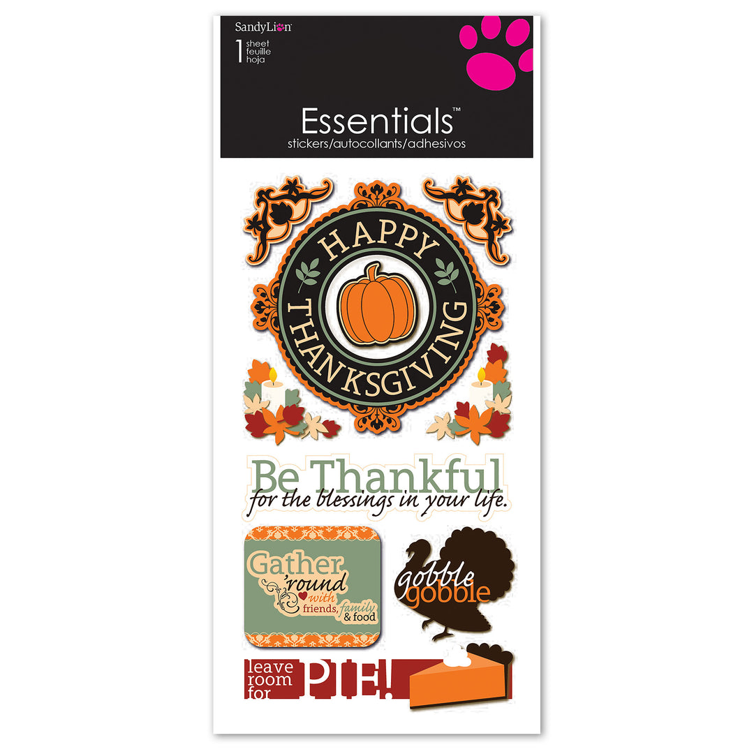 Thanksgiving Essentials Dimensional Stickers