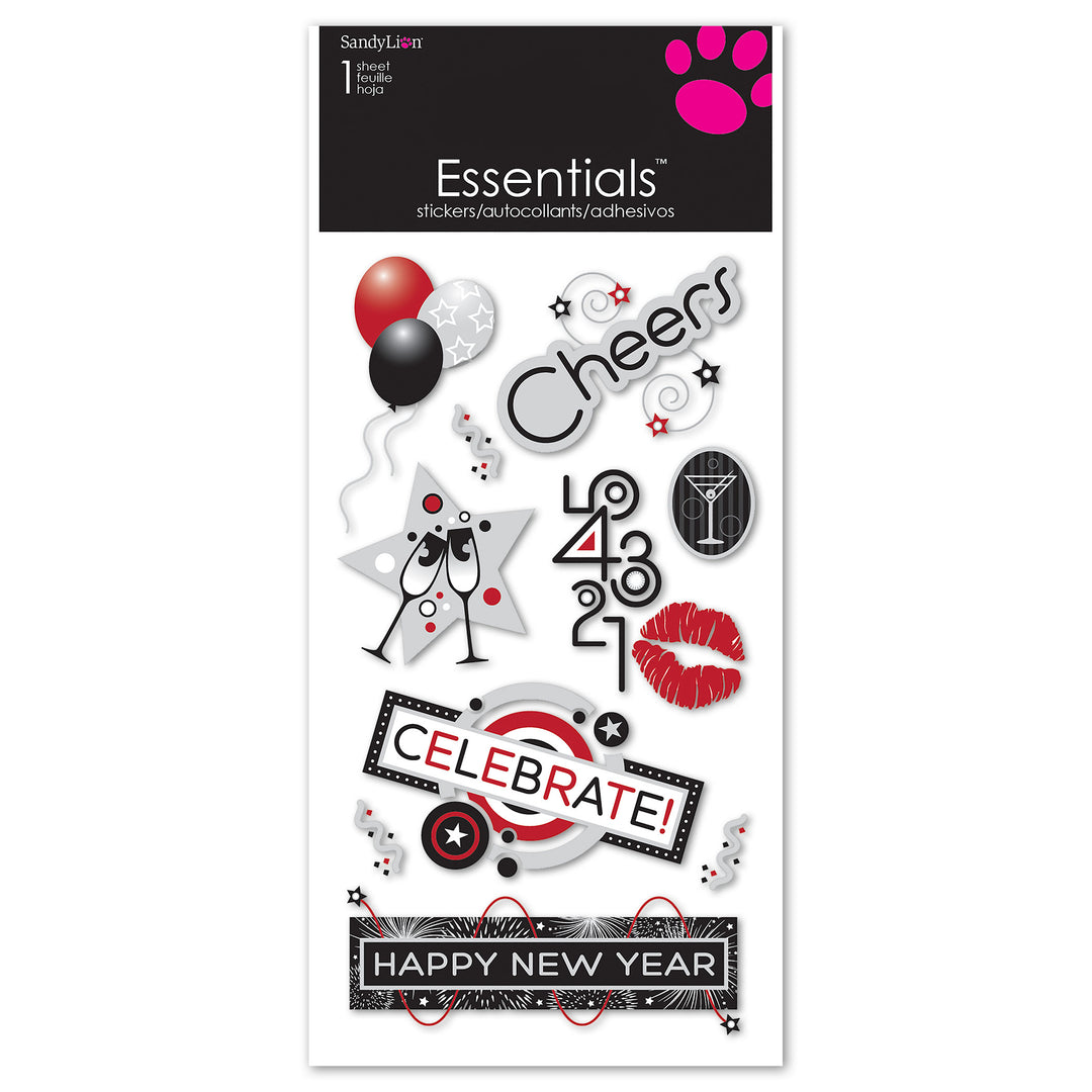 New Year Count Down Essentials Dimensional Stickers
