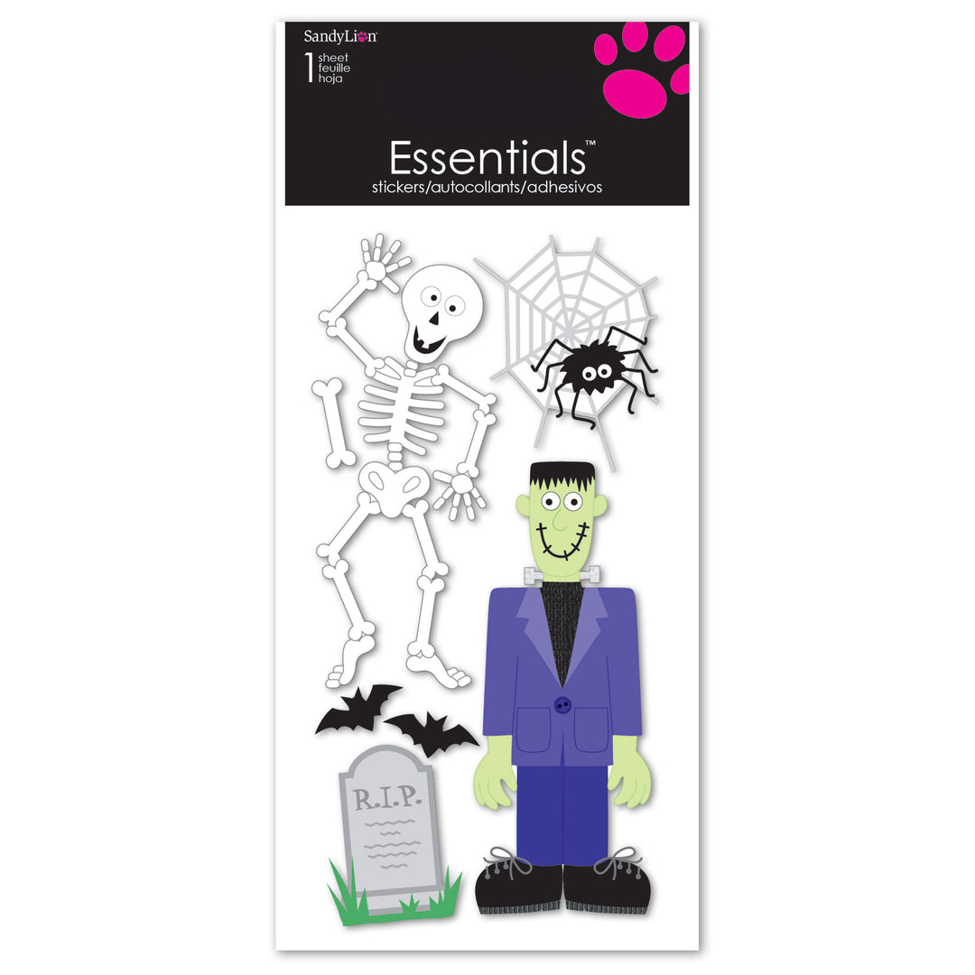 Skeleton & Frankenstein Essentials Dimensional Stickers