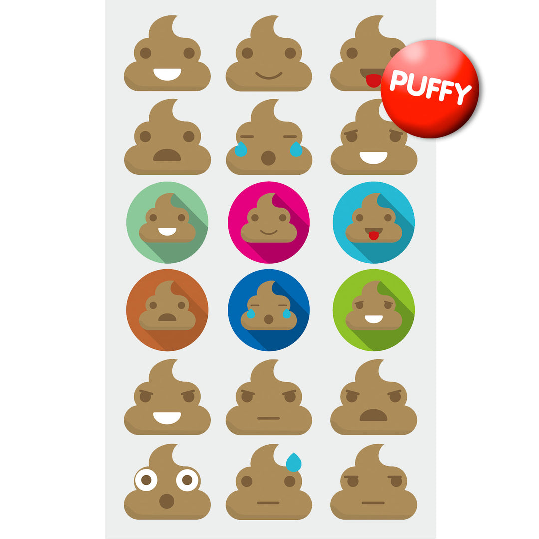 Poop Puffy Stickers