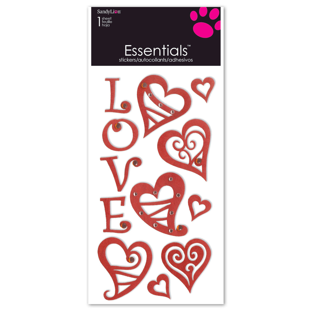 Hearts Essentials Dimensional Stickers