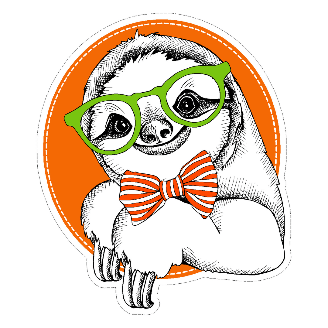 Sloth with Glasses Decal