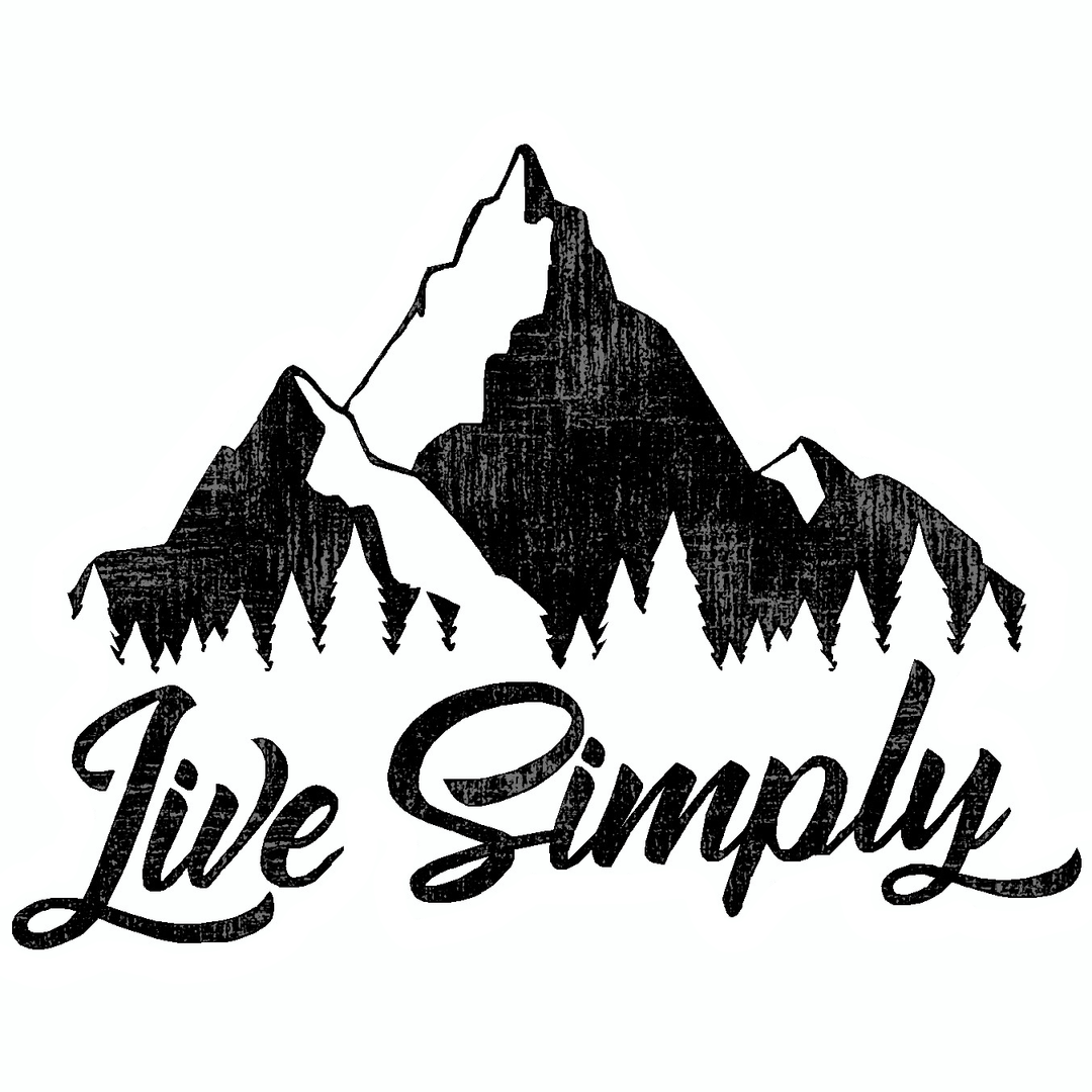 Live Simply Mountain Decal