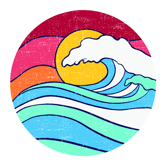 Waves & Sun Vinyl Sticker Decal – Sticker Planet