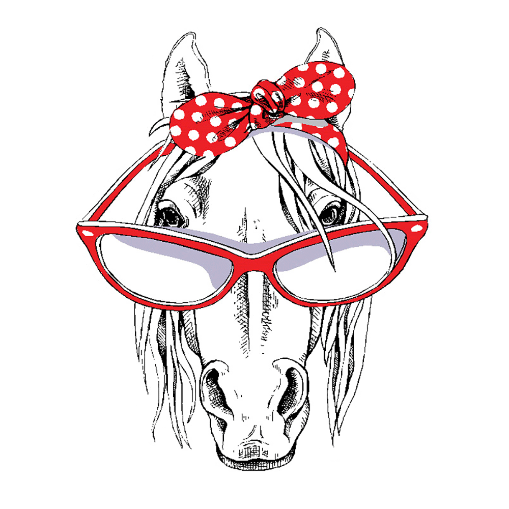 Horse with Glasses Decal