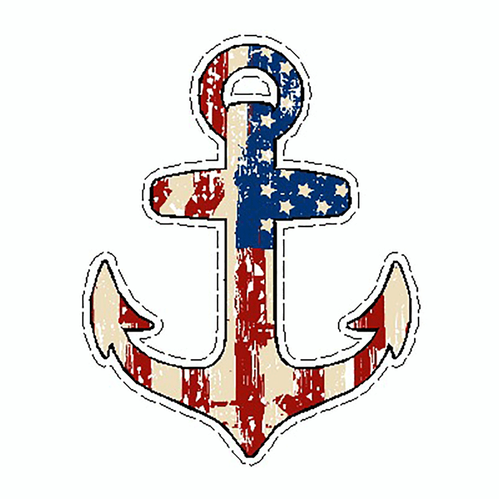 Patriotic Anchor Decal