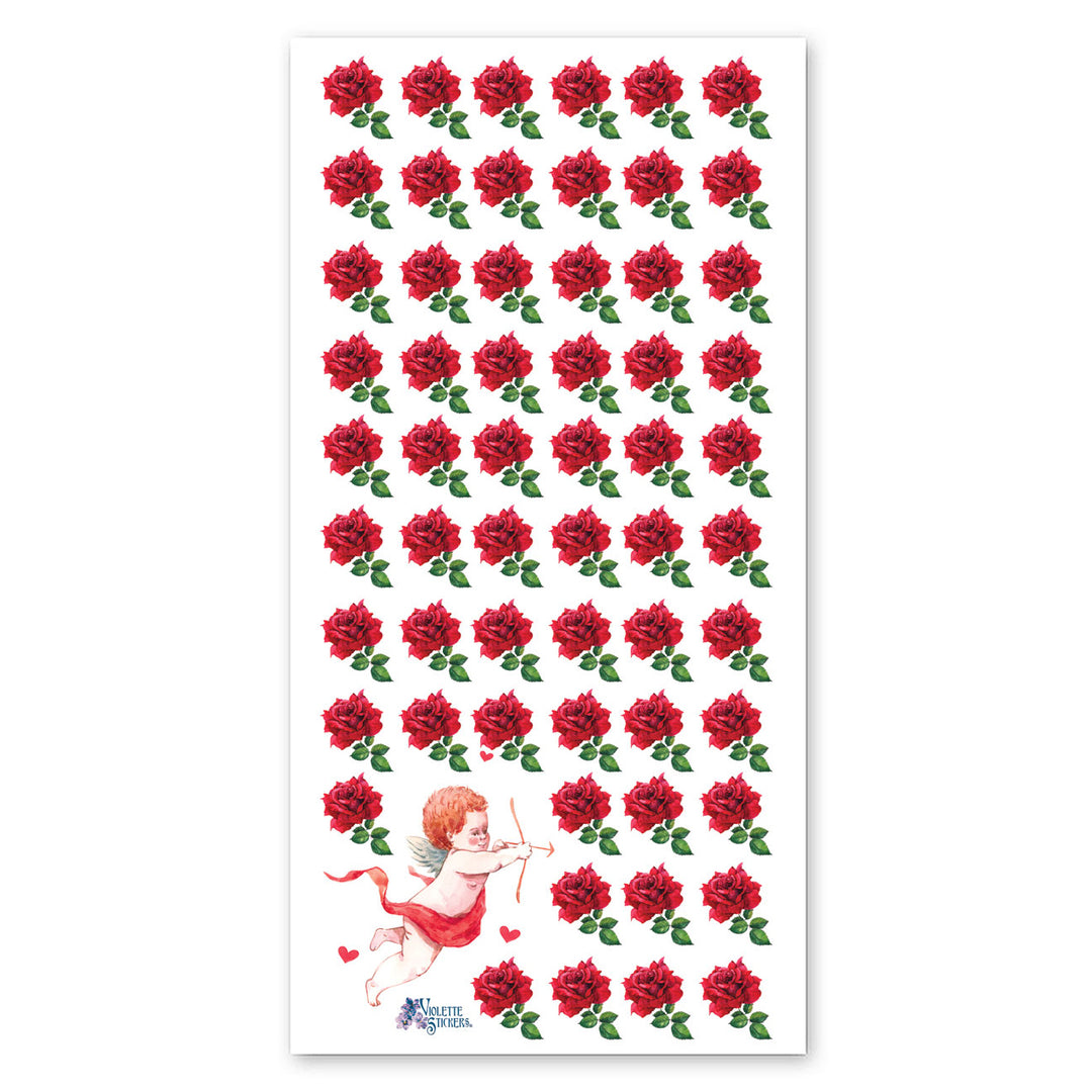 Mini Red Roses Stickers