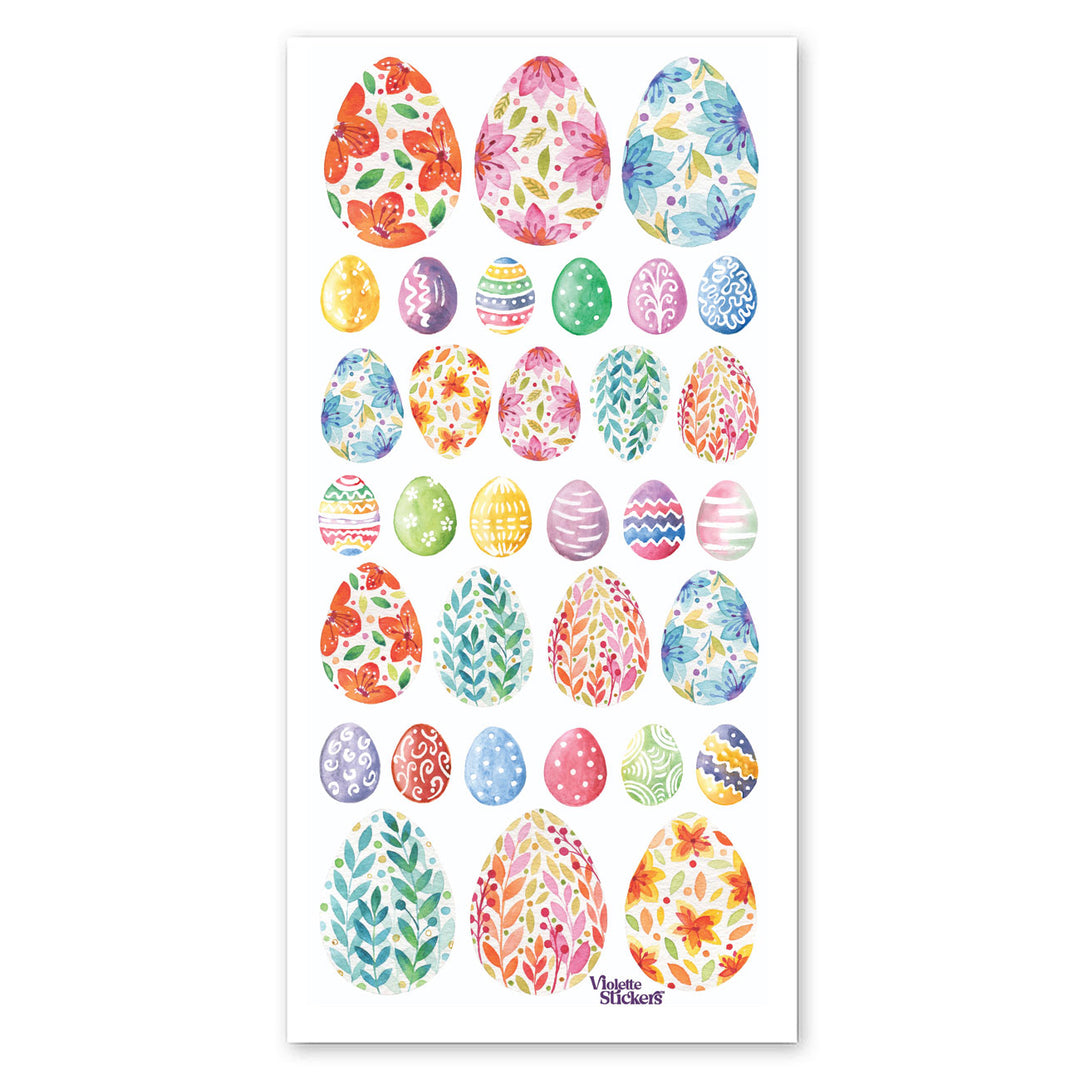 Watercolor Easter Eggs Stickers