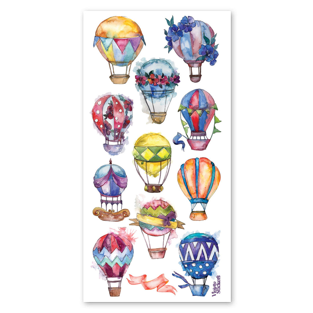 Ribbon Hot Air Balloons Stickers