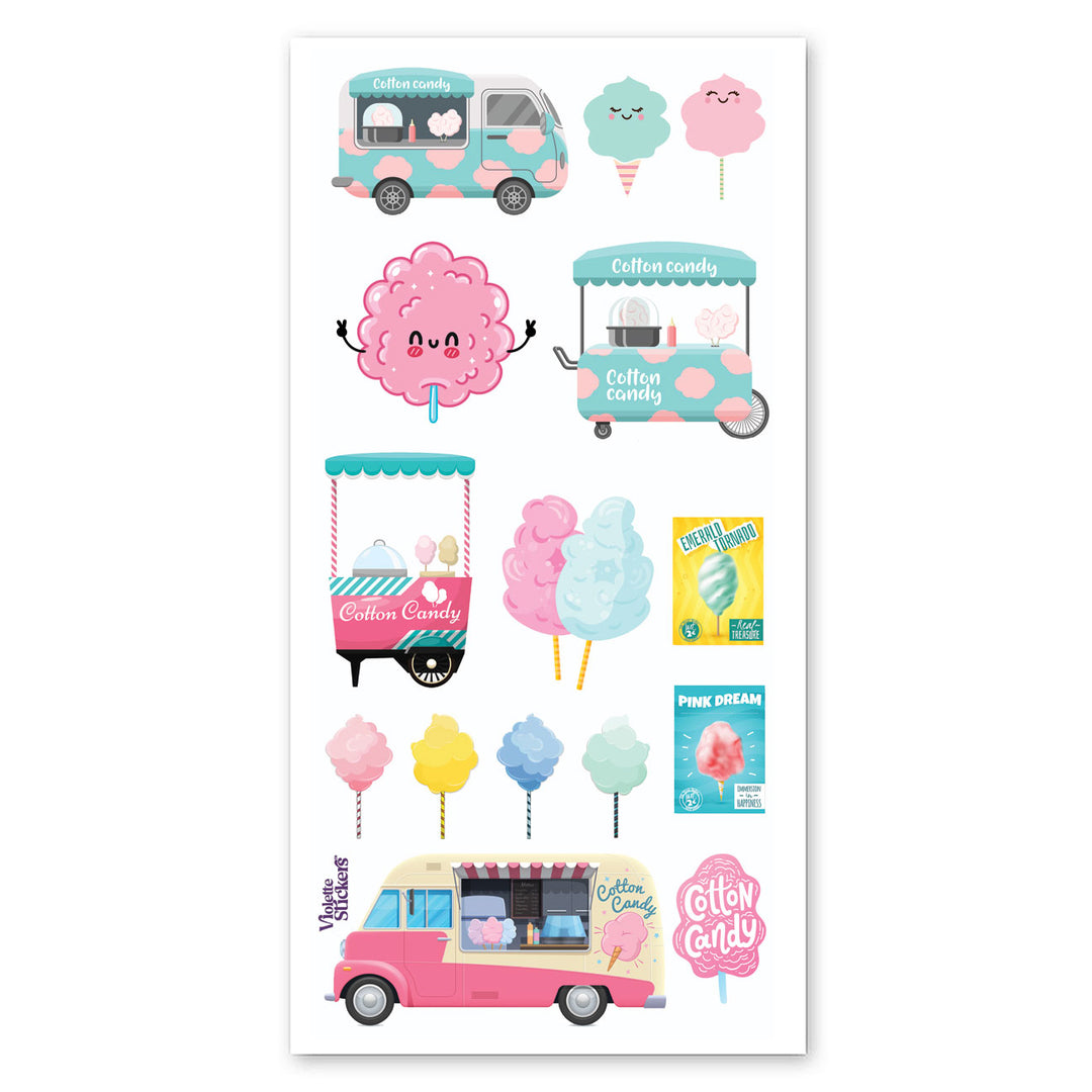 Carnival Cotton Candy Stickers