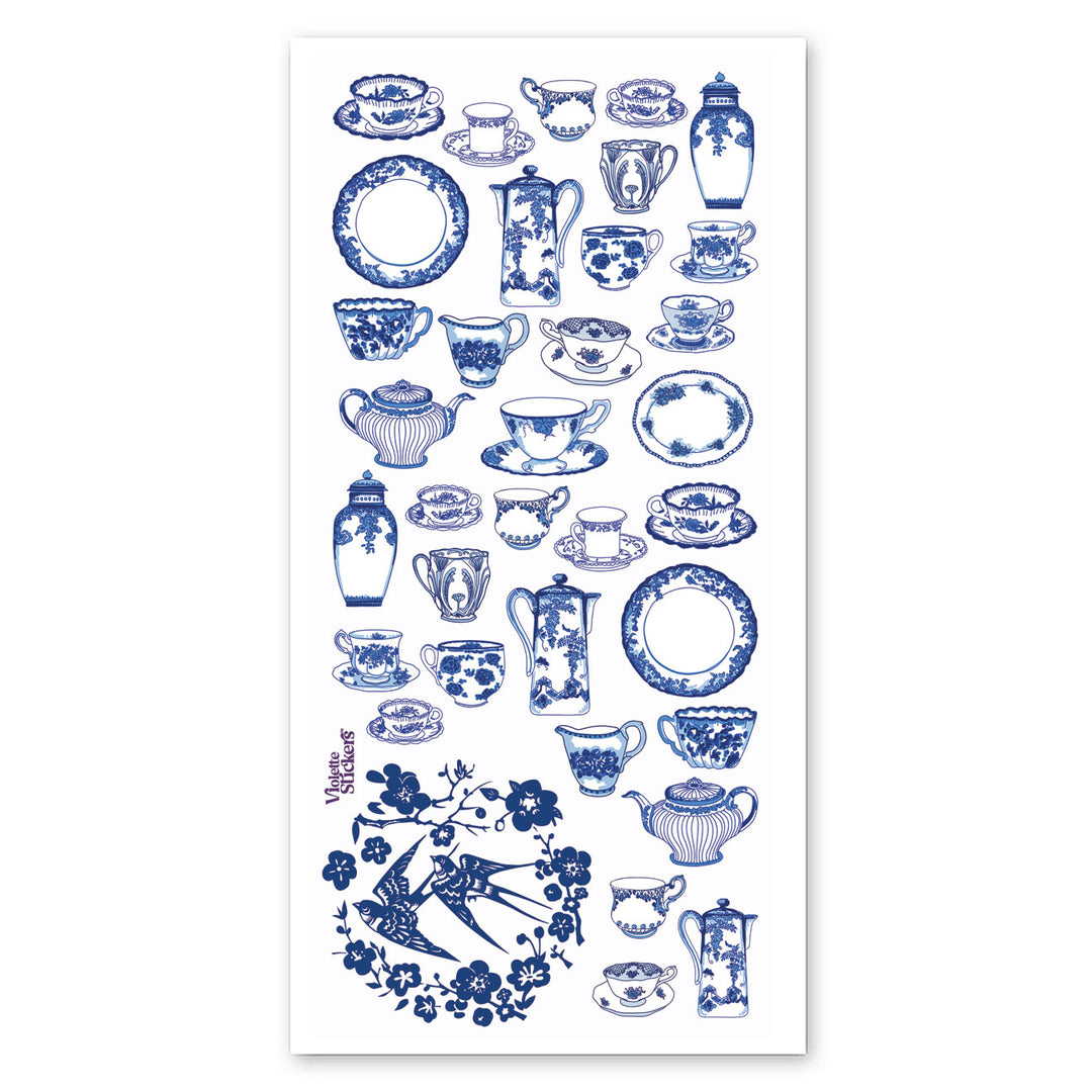 Blue China Stickers