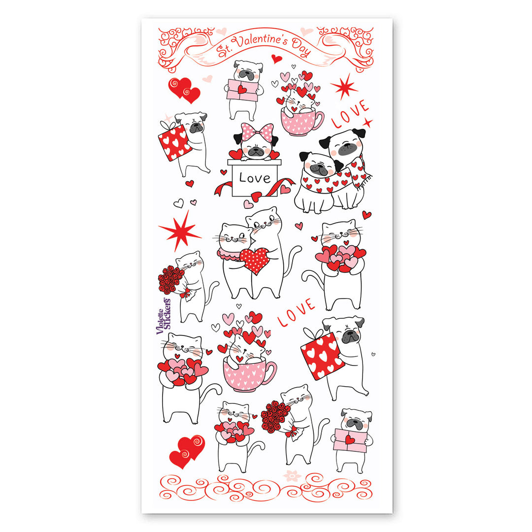 Red Foil Valentine Stickers