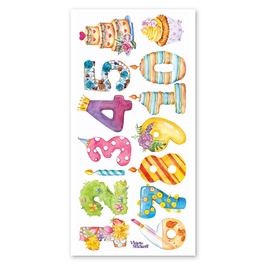 Birthday Numbers Stickers
