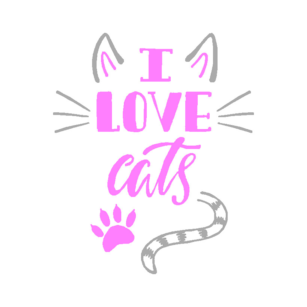 I Love Cats Vinyl Sticker Decal