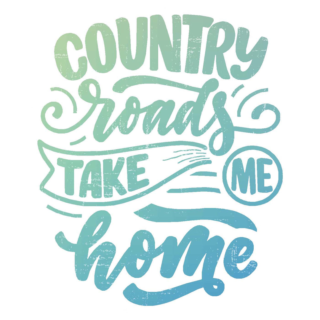 Country Roads Vinyl Sticker Decal