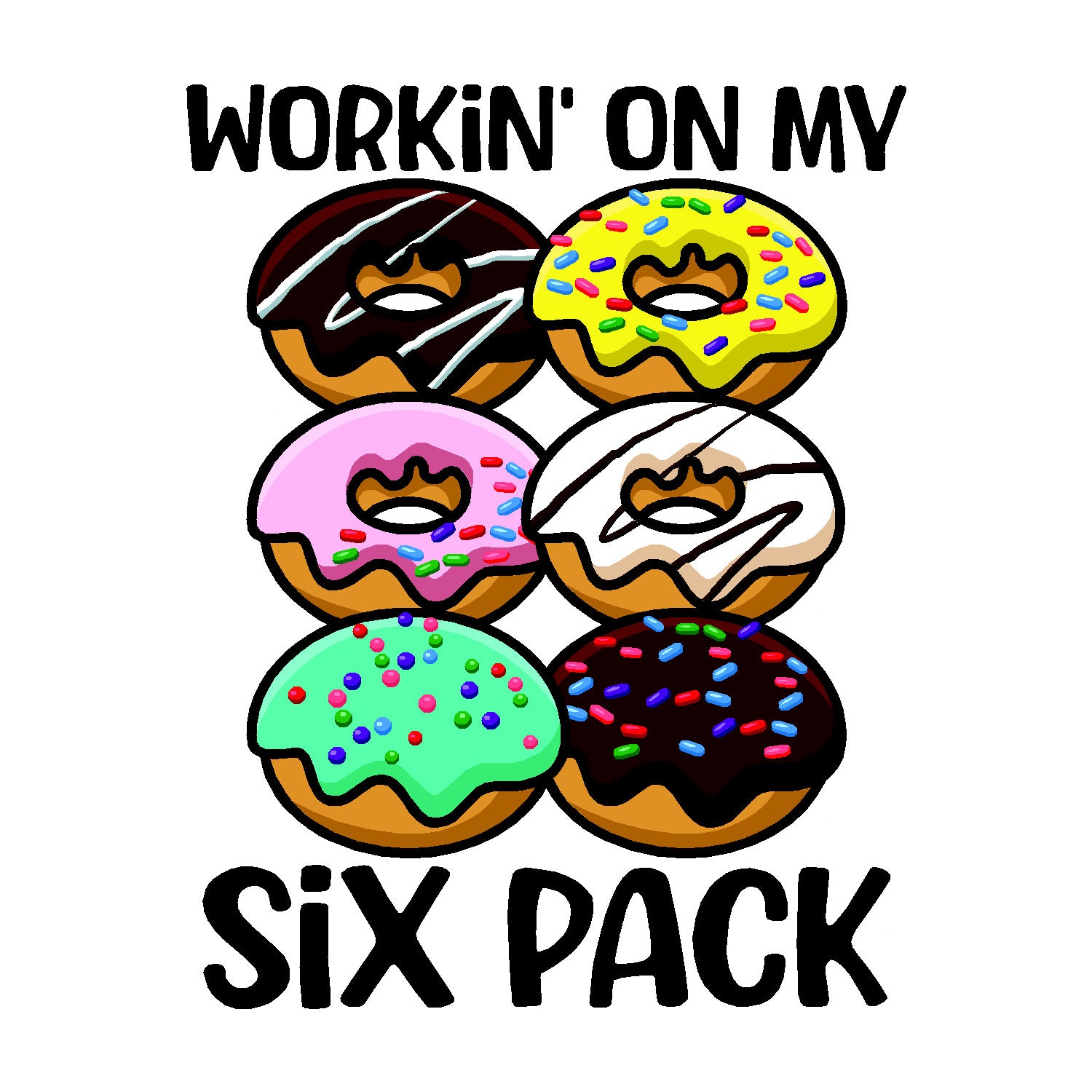 Workin On My 6-Pack Vinyl Sticker Decal – Sticker Planet