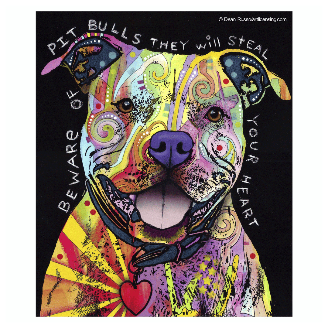 Colorful Pit Bull Vinyl Sticker Decal