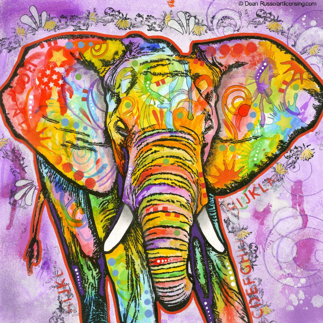 Colorful Elephant Vinyl Sticker Decal
