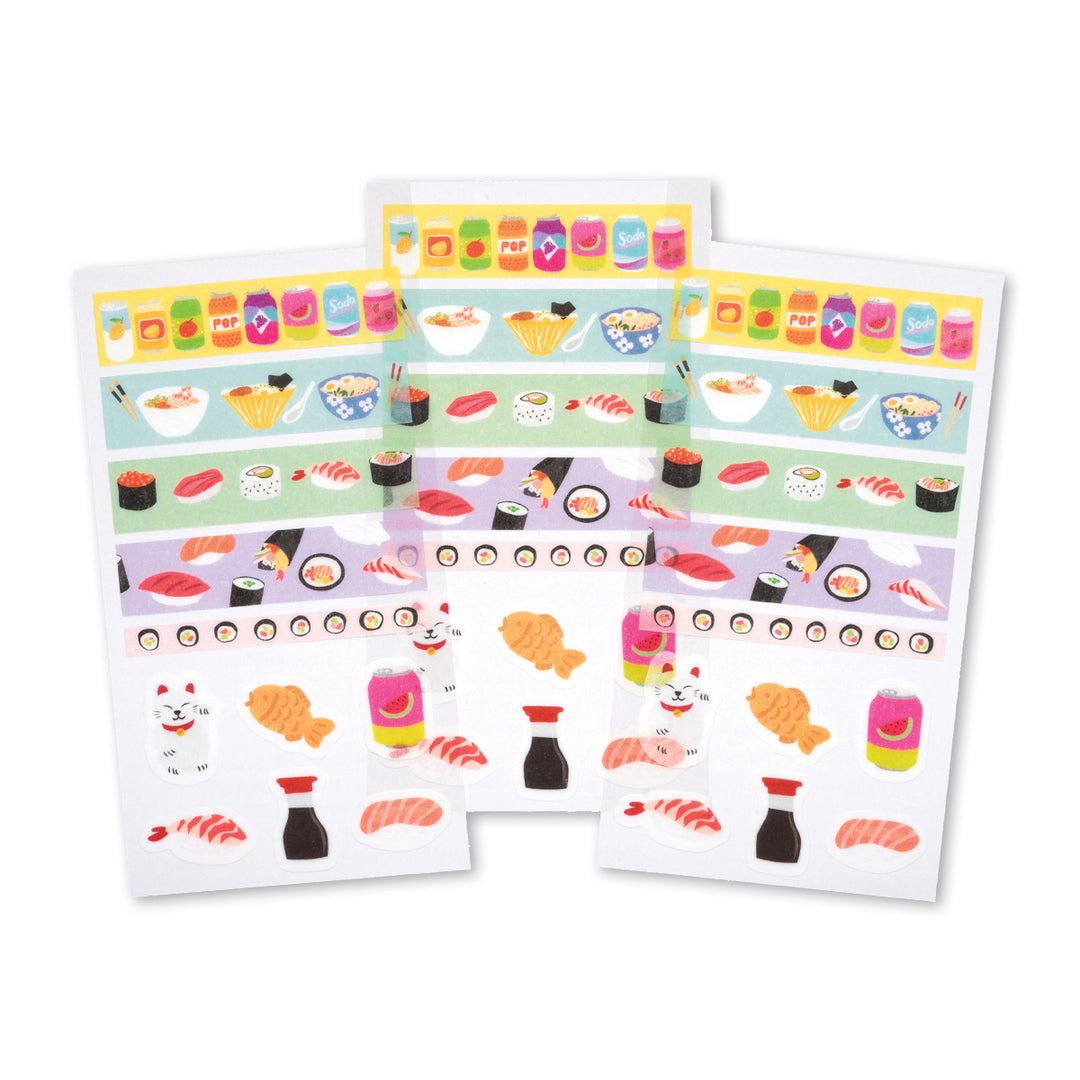 Asian Foods Washi Stickers (3 sheets)