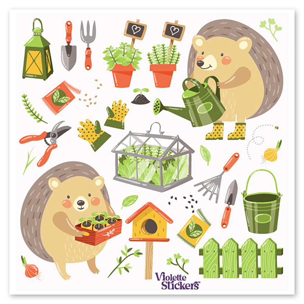 Hedgehog Garden Stickers