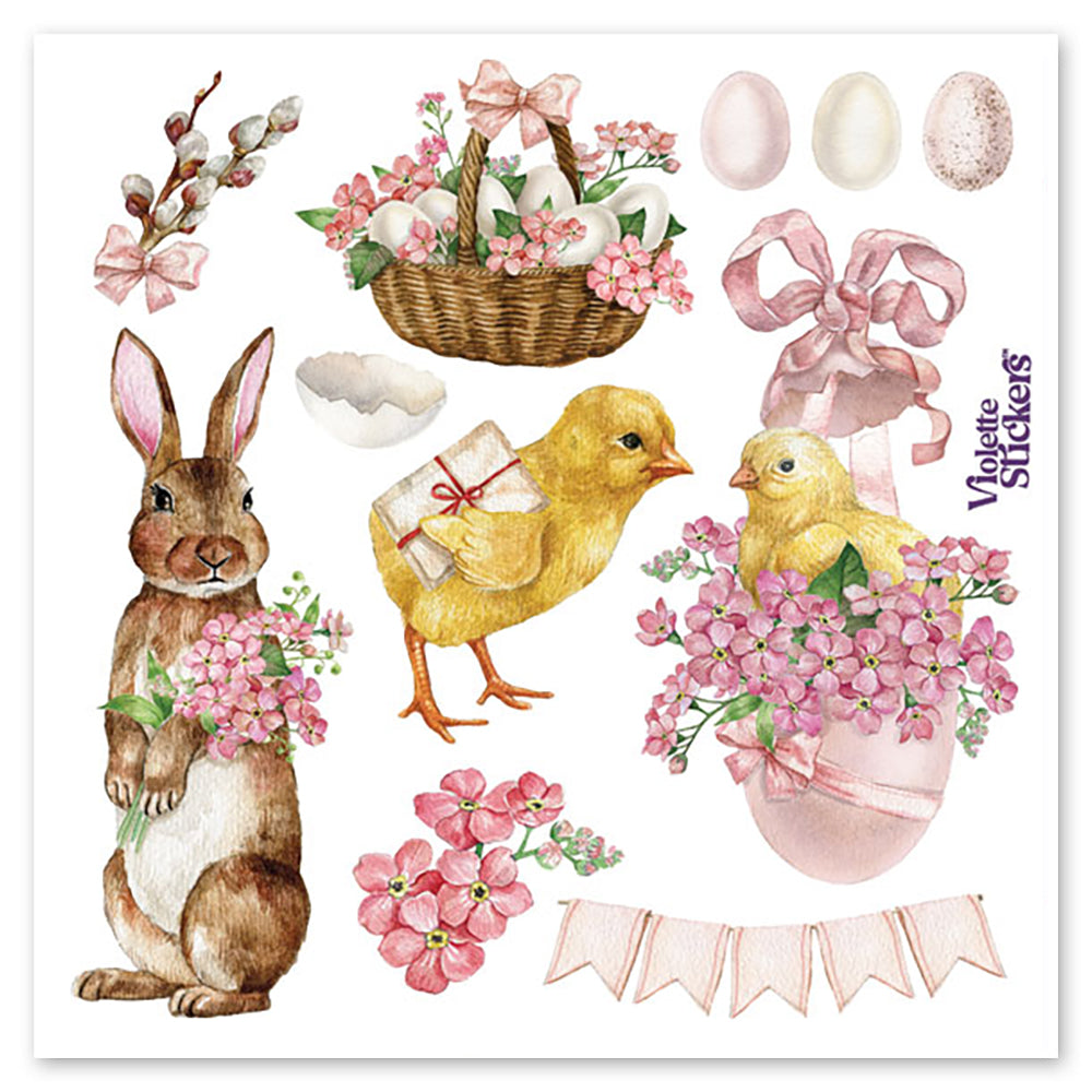 Pink Easter Stickers