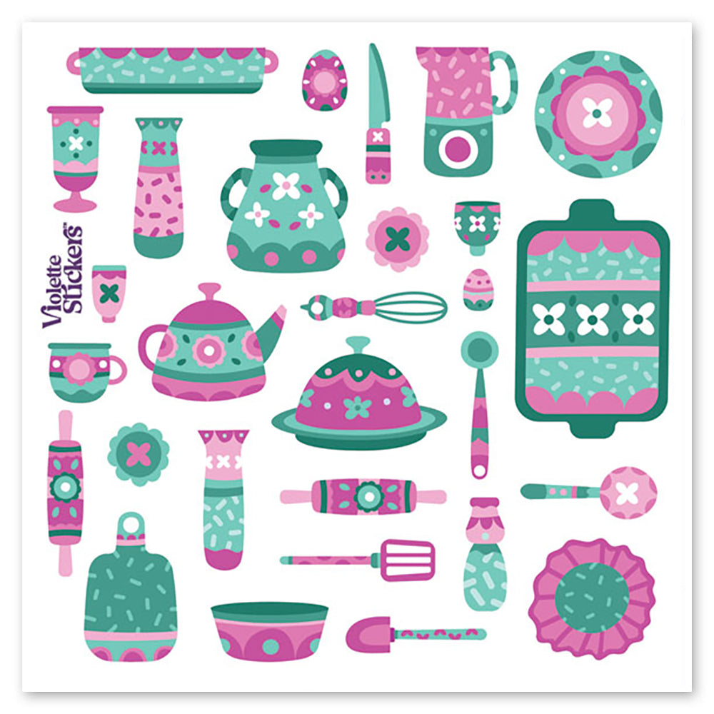 Dutch Pink Kitchen Stickers