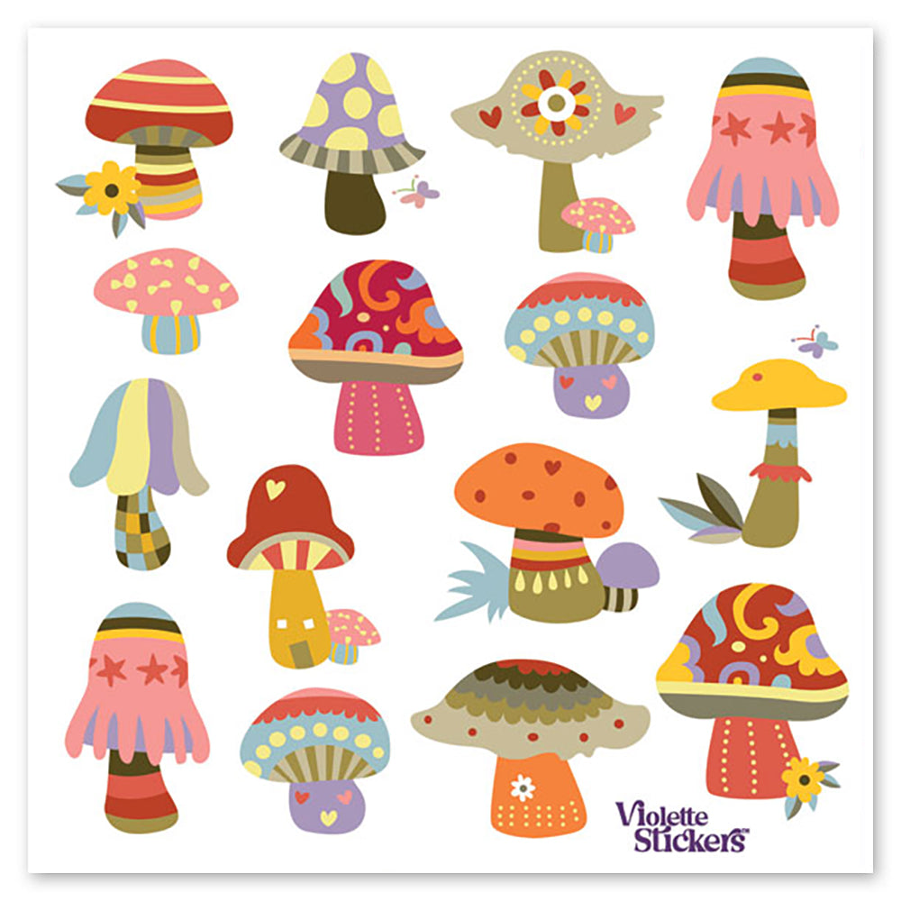 Muted Mushroooms Stickers