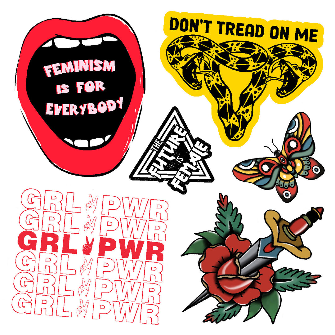 Girl Power Vinyl Sticker Decal Set