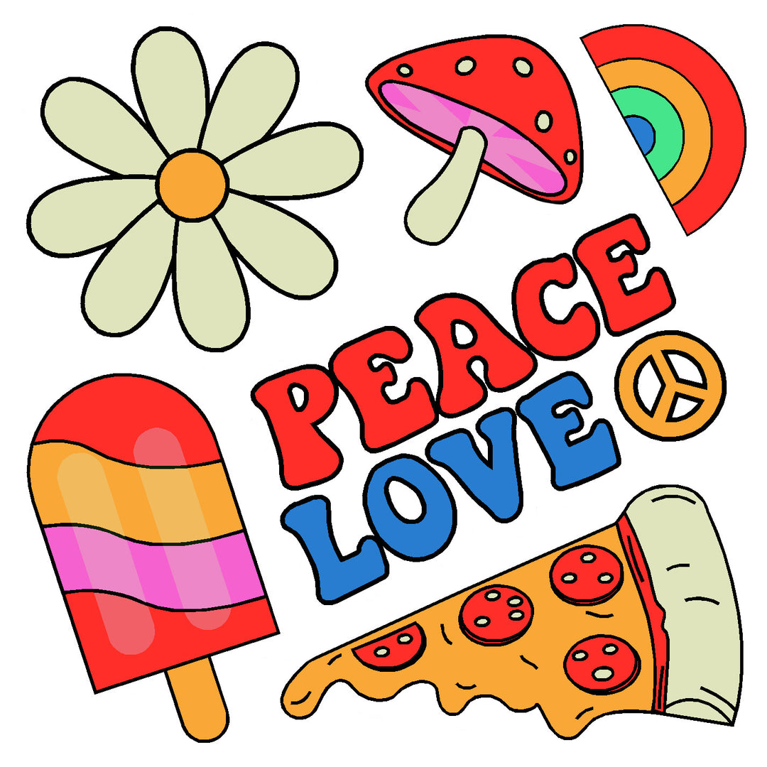 Peace Love Vinyl Sticker Decal Set