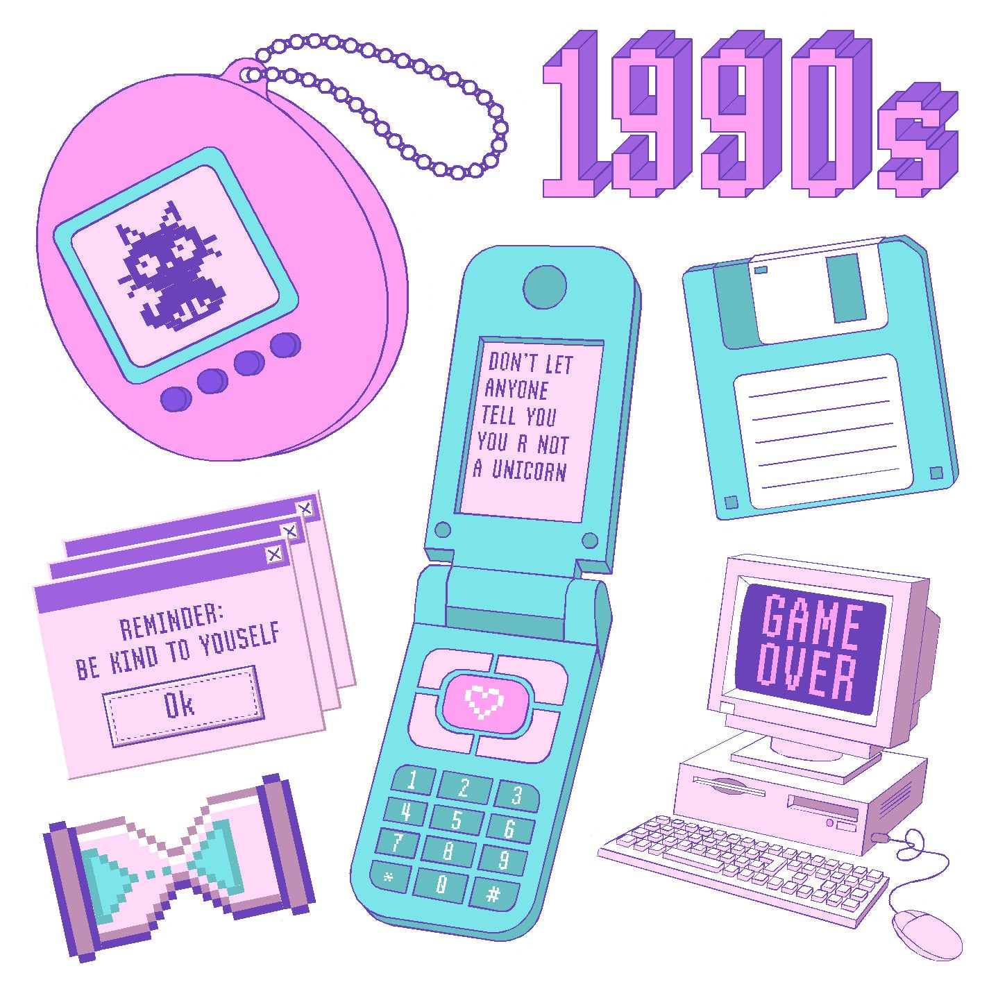 1995 Transparent Sticker 1990s Vinyl Sticker Decal Set – Sticker Planet