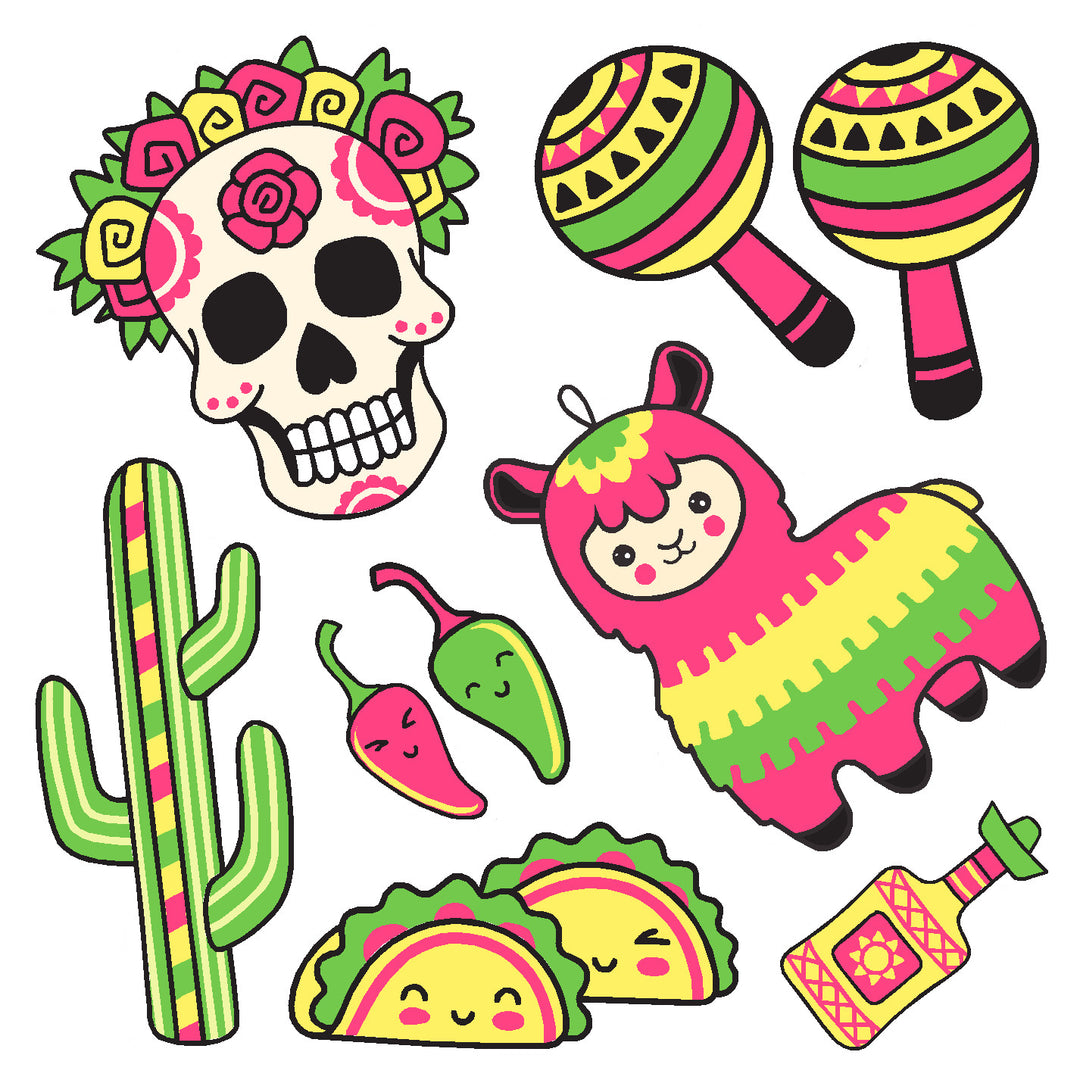 Tacos & Fun Vinyl Sticker Decal Set