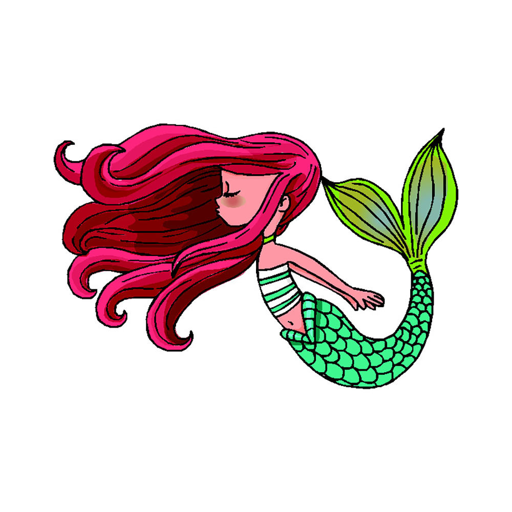 Red Hair Mermaid Vinyl Sticker Decal