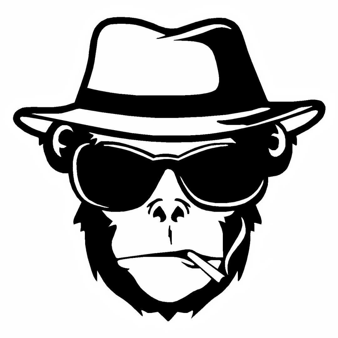 Cool Monkey with Hat Vinyl Sticker Decal