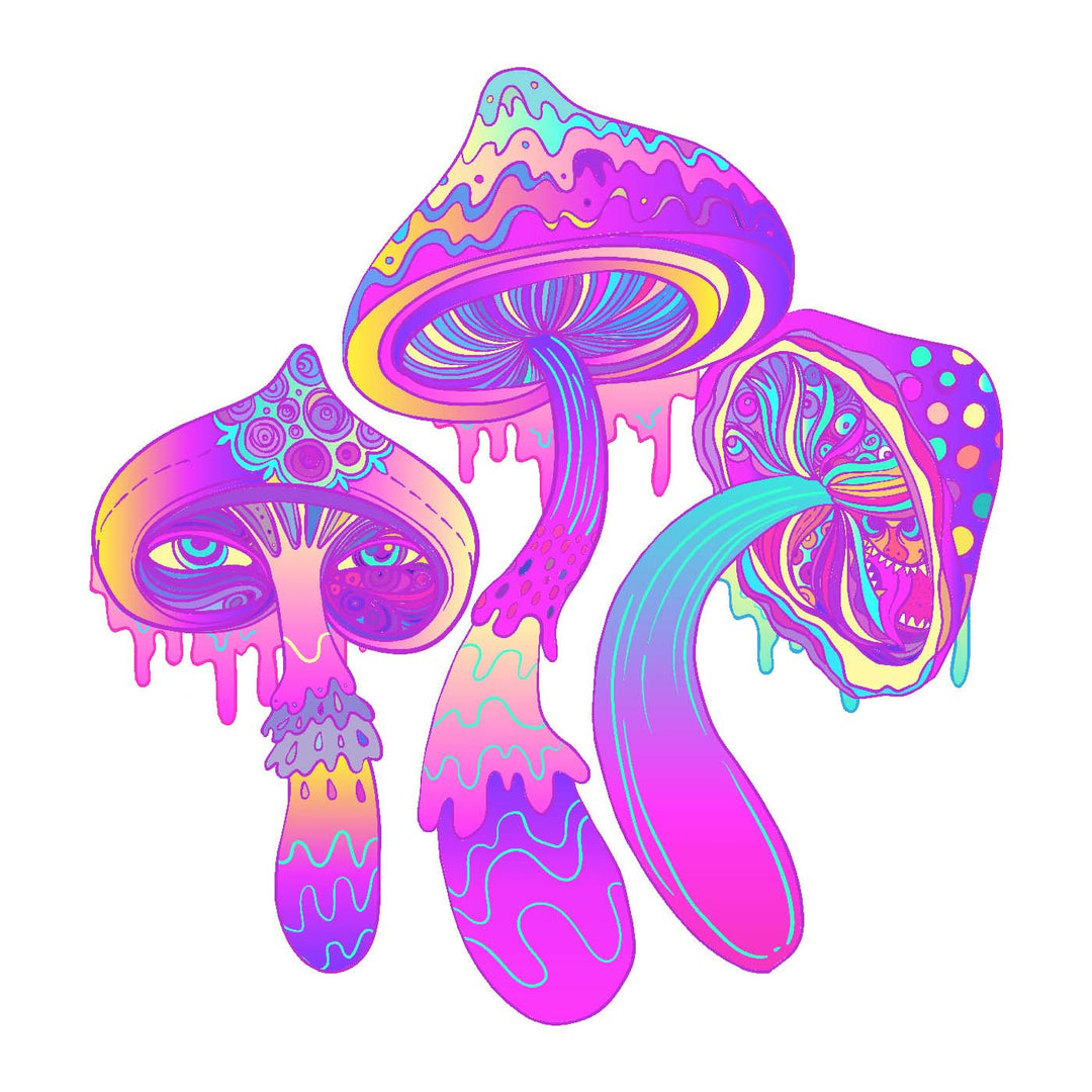 Purple Mushrooms Vinyl Sticker Decal