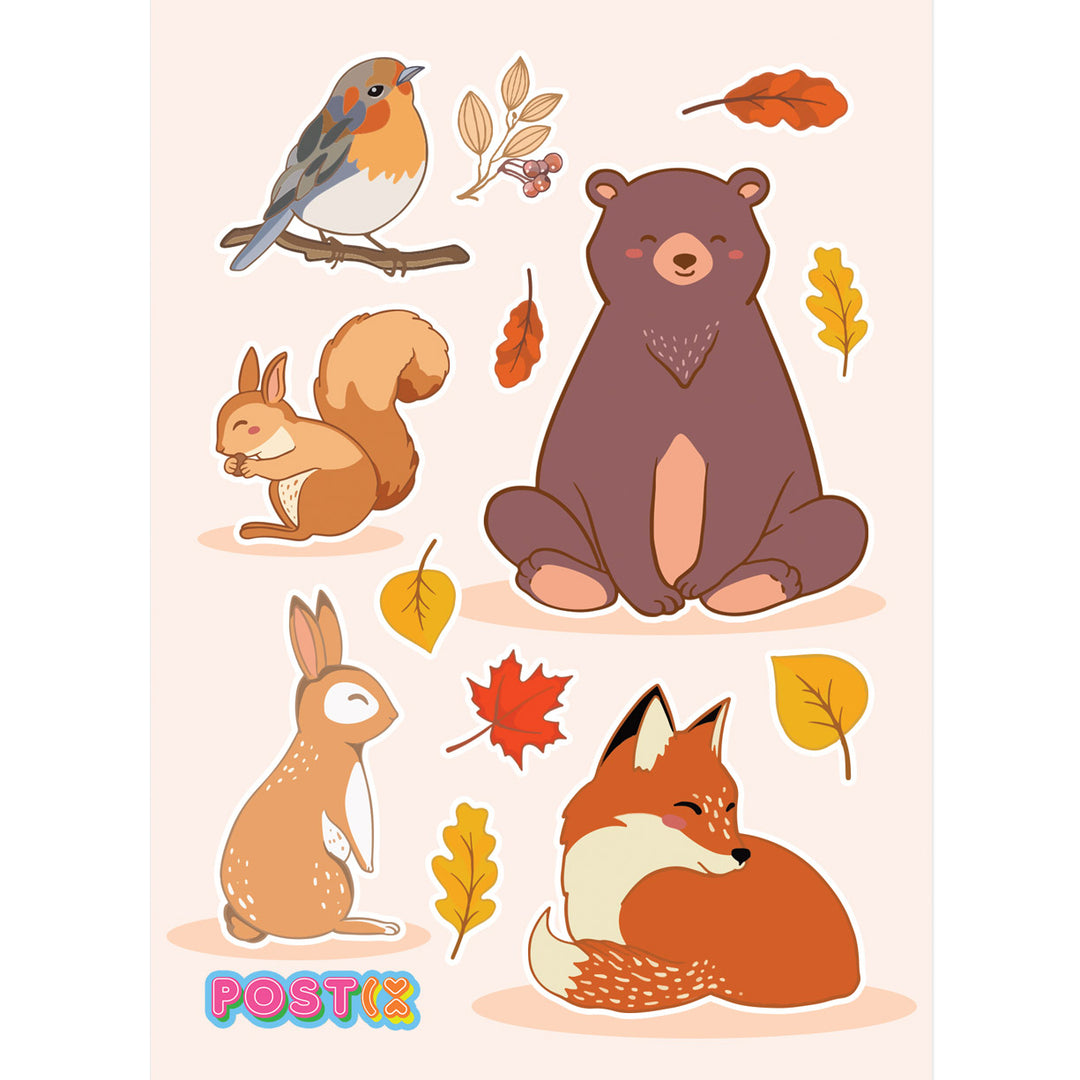 Autumn in the Woods Animal Stickers