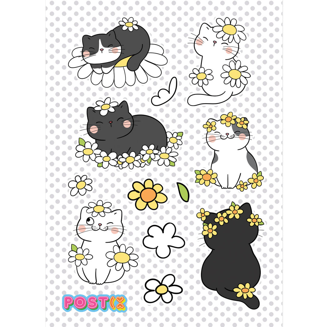 Daisy Chain Cats Stickers